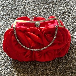 Elegant Red Satin Clutch